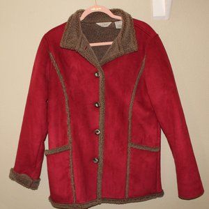 L.L Bean Faux Suede Sherpa Lined Coat